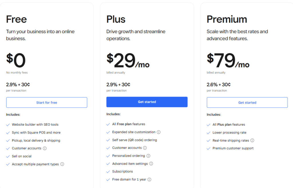Square Online Pricing 2025 - Free and Paid Ecommerce Plans Square Online Pricing 2025 - Free and Paid Ecommerce Plans